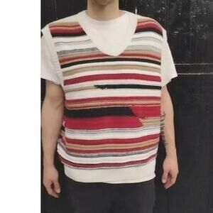 Striped Knit Sweater Vest XXXL | Oversized Streetwear